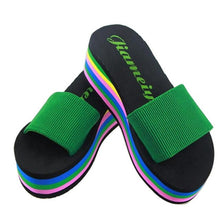 MUQGEW Adult Slippers Women Rainbow Summer Non-Slip Sandals Female Beach Slippers #LREW