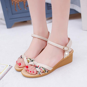 MUQGEW Summer  Women Sandals Summer Wedges Women's Sandals Flip Flops open toe high-heeled Women shoes Female #LREW