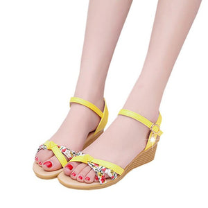 MUQGEW Summer  Women Sandals Summer Wedges Women's Sandals Flip Flops open toe high-heeled Women shoes Female #LREW