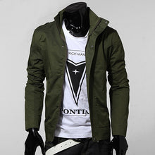 New 2017 Autumn Winter Mens Fashion Slim Fit Stand Collar Zipper Coat Male Leisure Military Jacket High Quality Plus Size L-XXXL