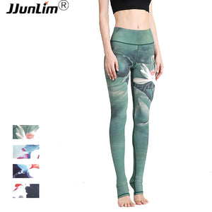 Women Sexy Yoga Pants Printed Dry Fit Sport Pants Elastic Fitness Gym Pants Workout Running Tight Sport Leggings Female Trousers