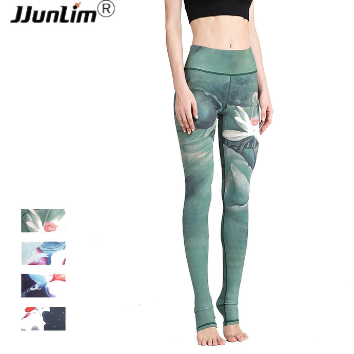 Women Sexy Yoga Pants Printed Dry Fit Sport Pants Elastic Fitness Gym Pants Workout Running Tight Sport Leggings Female Trousers