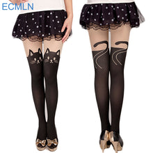 New Sexy Girl's Pantyhose Design Pattern Printed Tattoo Stockings Cat shape 4 Style Sheer Pantyhose Mock Stockings Tights